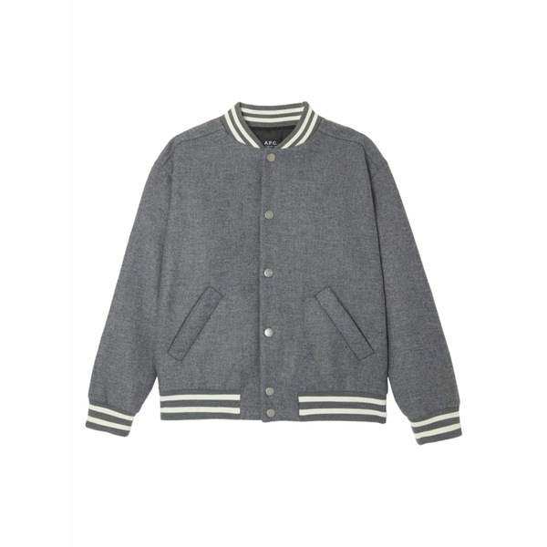 アーペーセー メンズ ジャケット&ブルゾン アウター Micky striped blouson jacket Grey|asty
