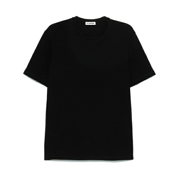 ジル・サンダー メンズ ティーシャツ トップス Logo-patch t-shirt Black Tシャツ・カットソー-メンズファッション