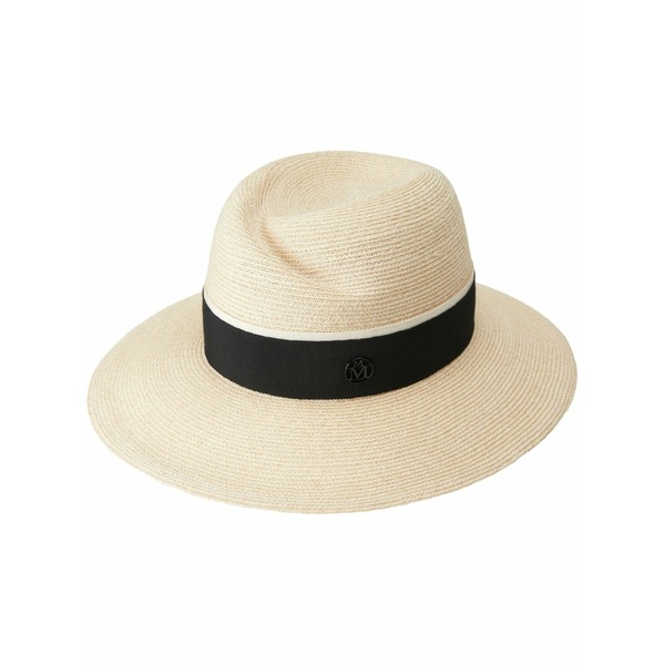 メゾンミッシェル  レディース かぶり笠 添え物 Virginie straw fedora hat Neutrals