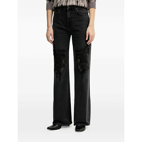 シスレー レディース デニムパンツ ボトムス Embellished jeans Black|asty