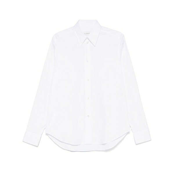 ランバン メンズ シャツ トップス Poplin shirt White｜asty
