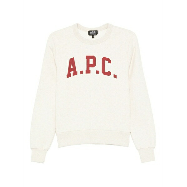 アーペーセー レディース ニット&セーター アウター Logo-print sweatshirt Neutrals｜asty