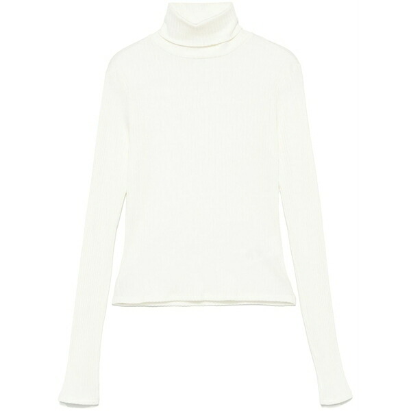 リダン レディース Tシャツ トップス Ribbed roll-neck top White｜asty