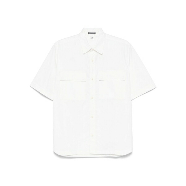シーピーカンパニー メンズ プルオーバー トップス Gabardine shortleeved shirt White