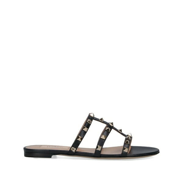ヴァレンティノ ガラヴァーニ レディース サンダル シューズ Rockstud flat leather sandals Black｜asty