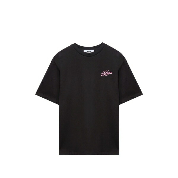 エムエスジイエム レディース プルオーバー トップス Embroidered t-shirt Black