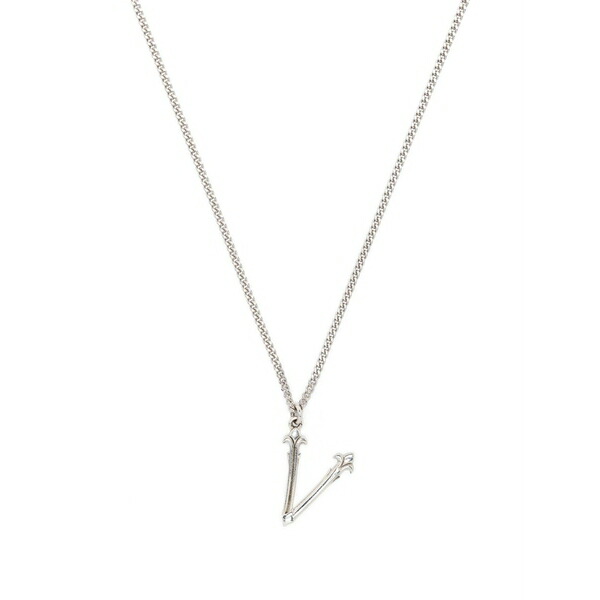 エマニュエレ ビコッキ メンズ ネックレス・チョーカー アクセサリー Alphabet pendant necklace Silver|asty