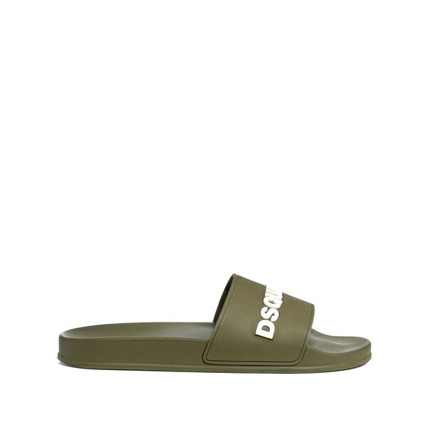 ディースクエアード メンズ サンダル シューズ Embossed-logo slides Green