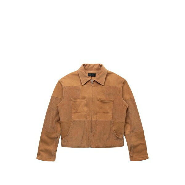 レスティエン メンズ ジャケット＆ブルゾン アウター Patchwork zip jacket Brown｜asty