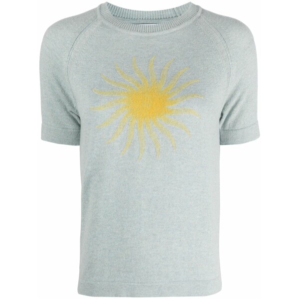バリー レディース Tシャツ トップス Sun-motif cashmere top Blue|asty