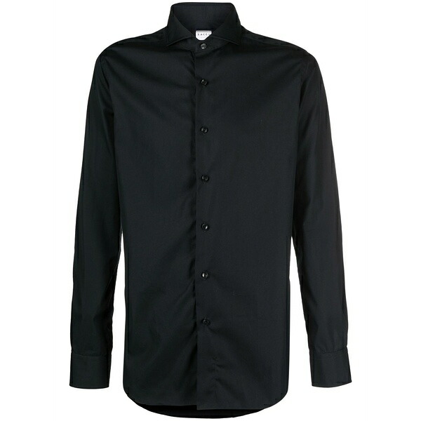 ザカス  メンズ シャツ トップス Wrinkle-free tailored travel shirt Black