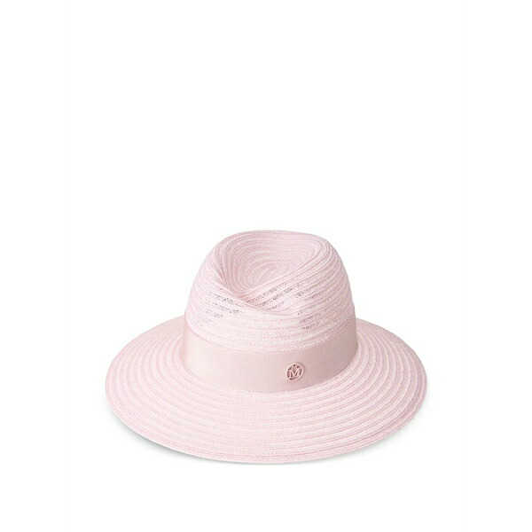メゾンミッシェル  レディース 鳥打ち帽 付属物 Logo-plaque straw hat Pink