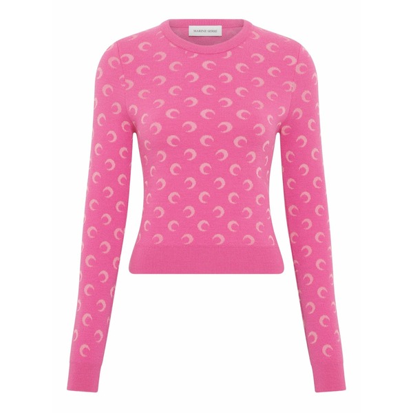 米国海兵隊員 独居室 レディース 編み物\u0026スウェーター アウター Crew-neck sweater Pink