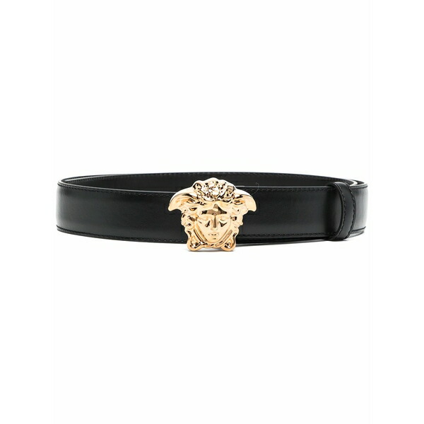 ヴェルサーチ メンズ 胴締め 佩び物 La medusa leather belt Black