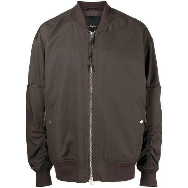 スリーワンフィリップリム メンズ 上衣＆上衣 アウター Zip-front bomber jacket Brown