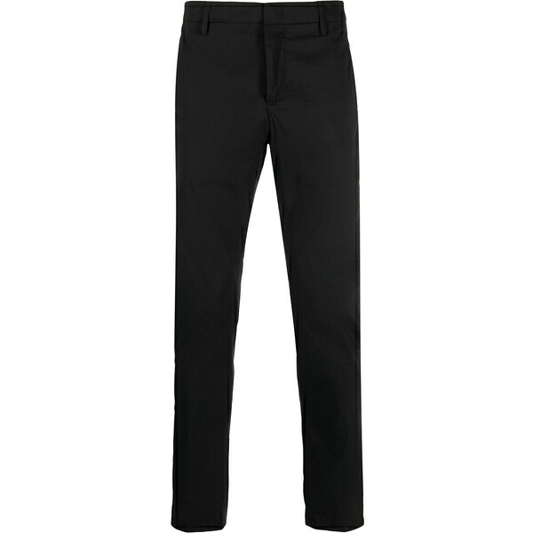 ドンダップ メンズ カジュアルパンツ ボトムス Cotton slim-cut trousers Black|asty