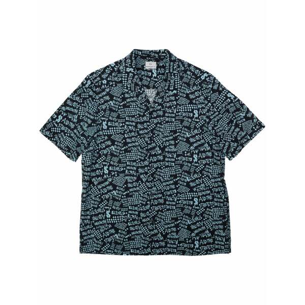 スビ メンズ プルオーバー トップス Heroism text-print tencel shirt Black
