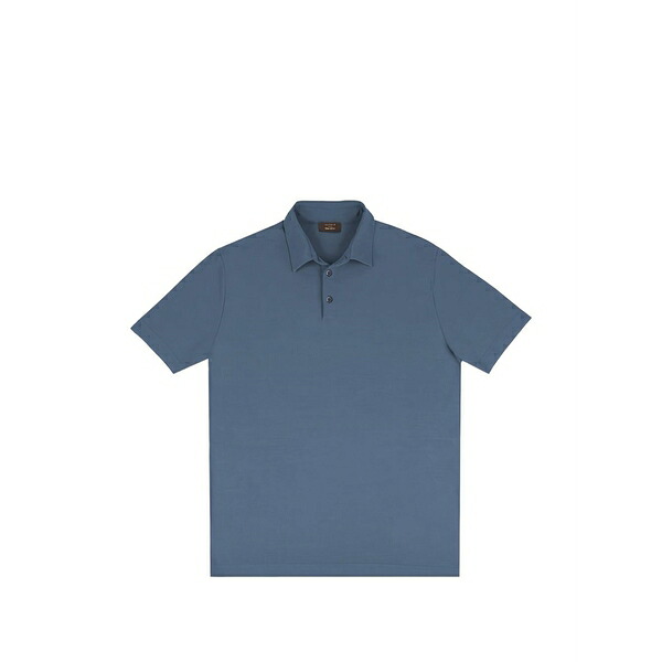 ザノーネ メンズ ポロシャツ トップス Button cotton polo shirt Blue｜asty