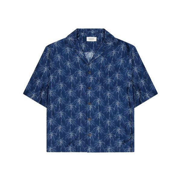ラネウス メンズ シャツ トップス Boxy bowling shirt Blue