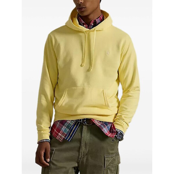 ラルフローレン メンズ パーカー・スウェットシャツ アウター Logo-embroidered hoodie Yellow|asty