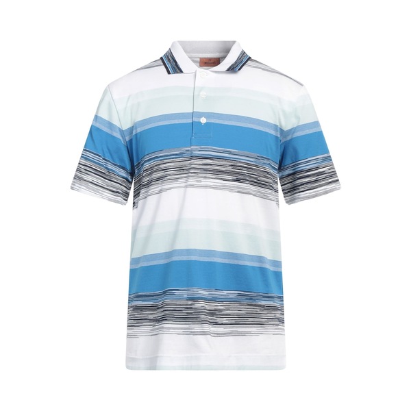 【送料無料】 ミッソーニ メンズ Tシャツ トップス Polo shirts Azure