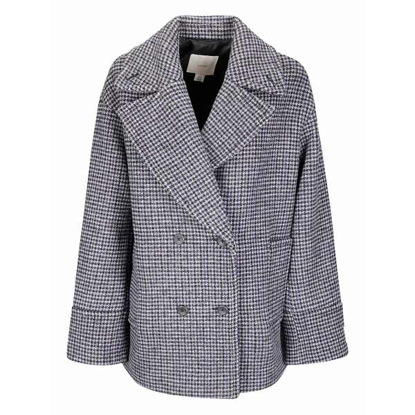 カルバンクライン レディース コート アウター Double-breasted peacoat Grey|asty