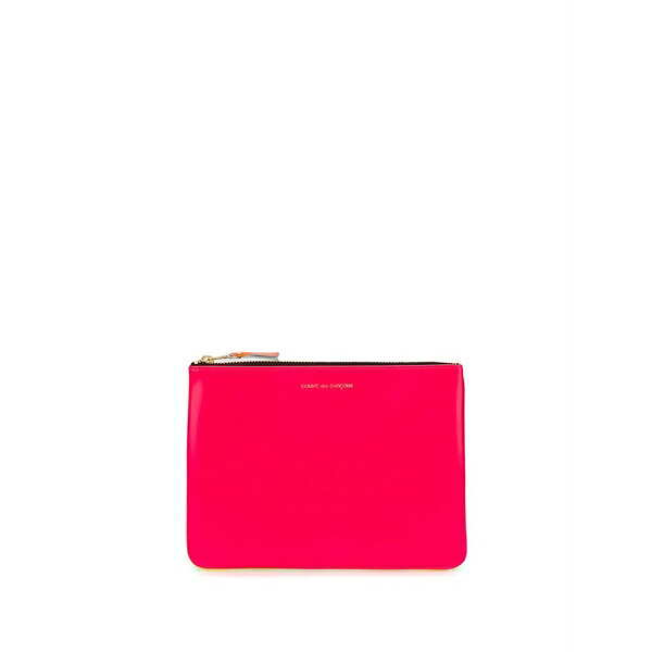 コムデギャルソン メンズ 札入れ 佩び物 Colour-block zipped purse Pink