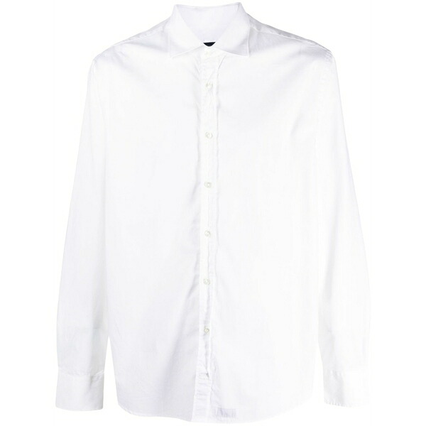 デペルル メンズ プルオーバー トップス Long-sleeve cotton shirt White