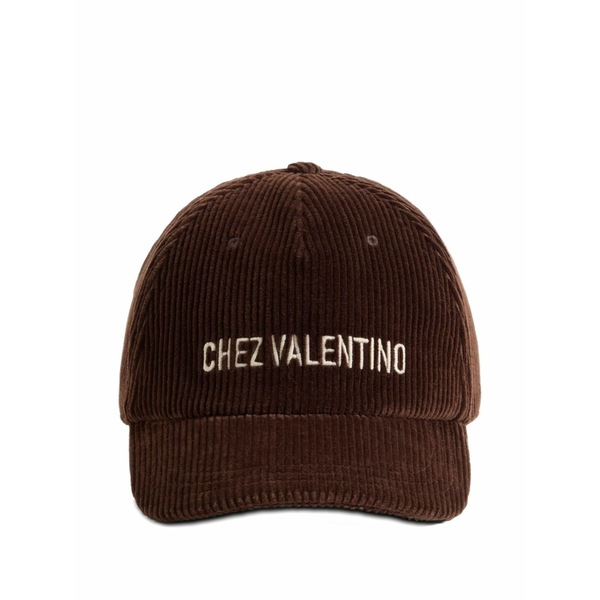 ヴァレンティノ ガラヴァーニ メンズ 鳥打ち帽 付属物 Embroided baseball cap Brown