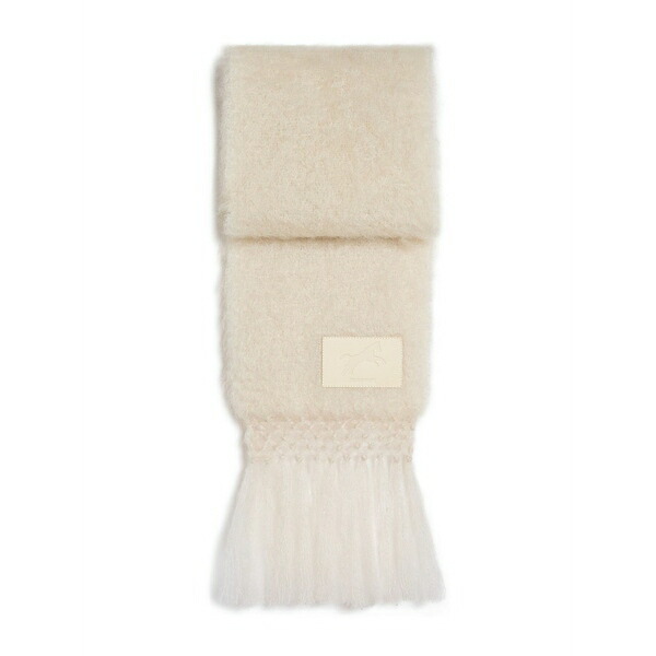ジル・サンダー メンズ 消音装置・袈裟・えり巻き 添え物 Logo-patch fringed scarf Neutrals