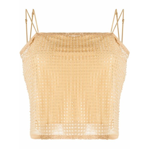 アレキサンダーワン レディース カットソー トップス Crystal-embellished top Neutrals｜asty