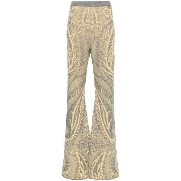 エトロ レディース カジュアルパンツ ボトムス Patterned-intarsia trousers Grey|asty