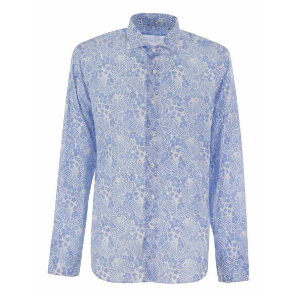 フェデーリ メンズ プルオーバー トップス Floral-print shirt Blue