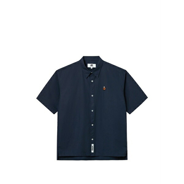 チョコレート メンズ シャツ トップス Buttoned short-sleeve shirt Blue