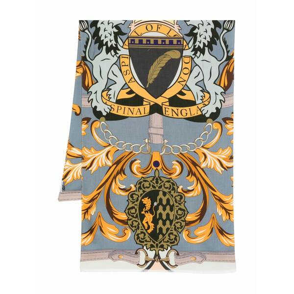 アスピナルオブロンドン レディース マフラー・ストール・スカーフ アクセサリー Printed silk scarf Blue|asty