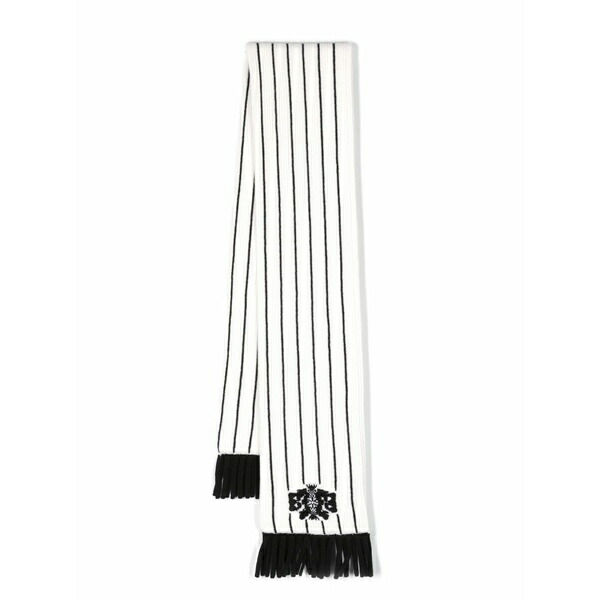 バリー メンズ 消音装置・袈裟・えり巻き 添え物 Stripe-print crest-detail scarf White