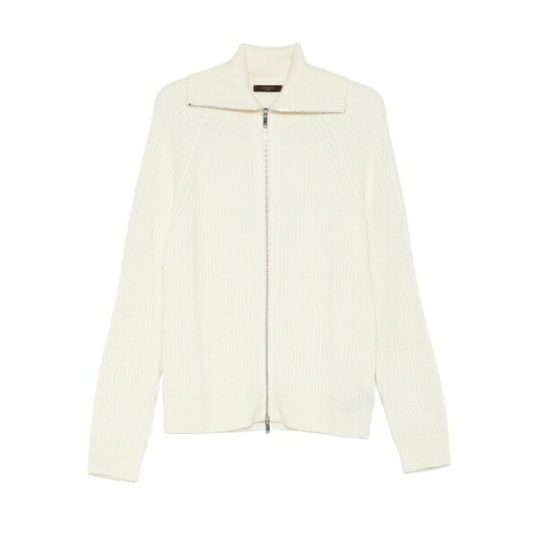 インコテックス メンズ ジレー アウター Zip-up cardigan White
