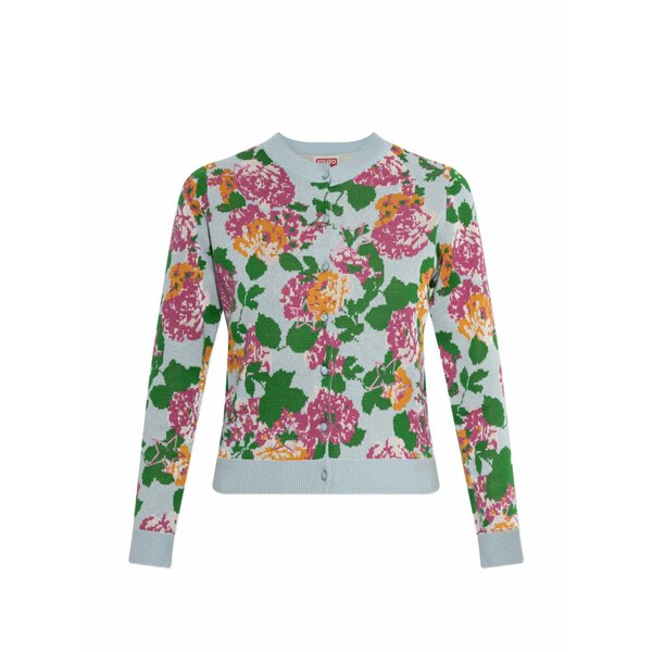 ケンゾー レディース カーディガン アウター Floral-print knitted cardigan Blue｜asty