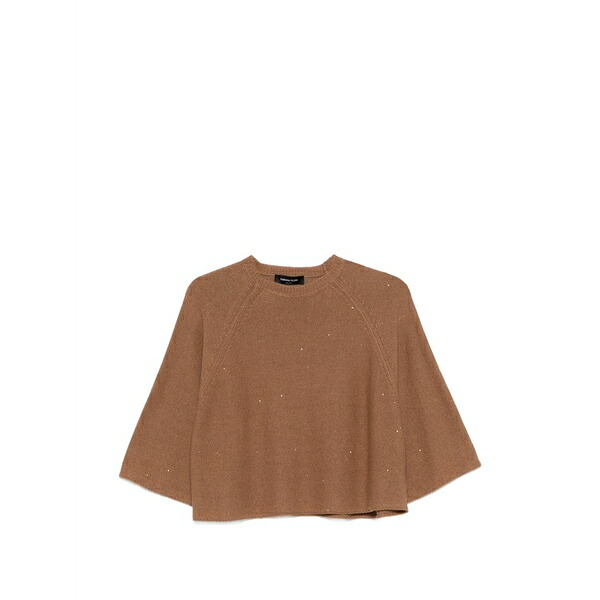 ファビアナ フィリッピ レディース 編み物\u0026スウェーター アウター Embellished jersey sweater Brown