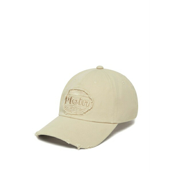 フィリッププレイン メンズ 帽子 アクセサリー Embroidered-logo baseball cap Neutrals