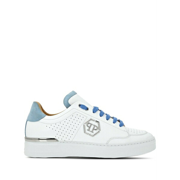 フィリップ飾り気の無い メンズ スニーカー シューズ Hexagon panelled low-top sneakers White