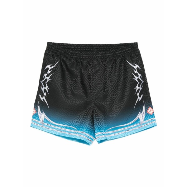 カサブランカ メンズ カジュアルパンツ ボトムス Graphic-print swim shorts Black｜asty
