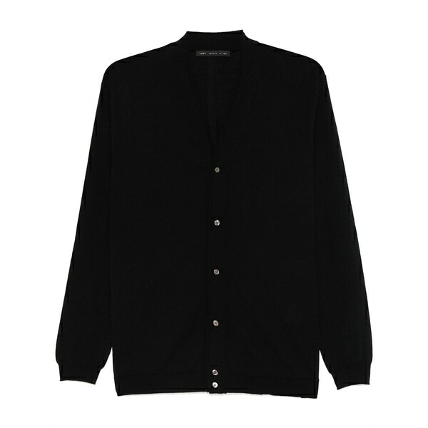 ロウブランド メンズ カーディガン アウター Merino wool cardigan Black|asty