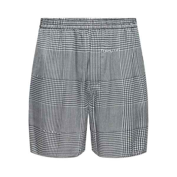 バルマン メンズ カジュアルパンツ ボトムス Houndstooth elasticated shorts Grey｜asty