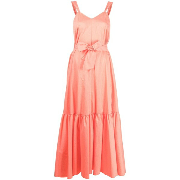 フォルテ フォルテ レディース ワンピース トップス Tied-waist tiered dress Pink｜asty