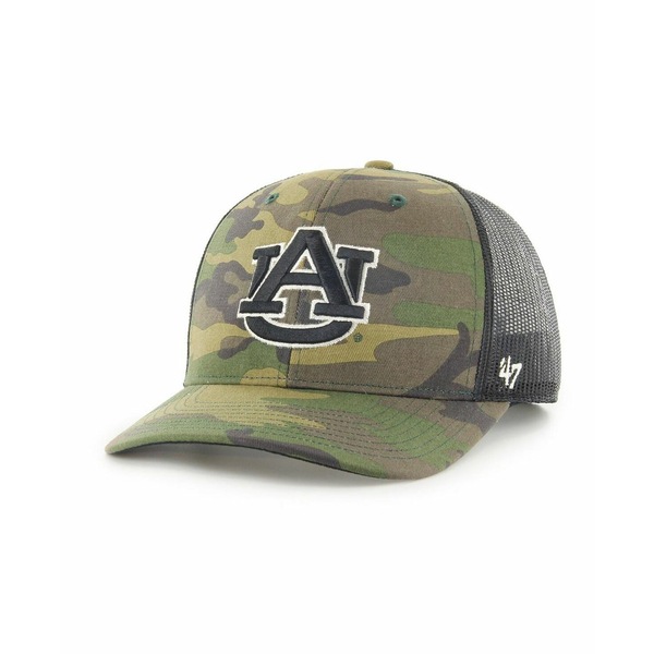 海外 ４７ブランド メンズ 帽子 アクセサリー Men's '47 Camo, Black Auburn Tigers Team Logo  Trucker Snapback Hat www.cotmatech.co.zw