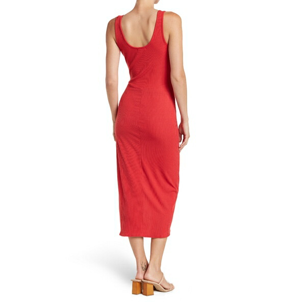 大特価 ソーシャライト レディース ワンピース トップス Ribbed Tank Wrap Midi Dress Red  toothkind.com.au