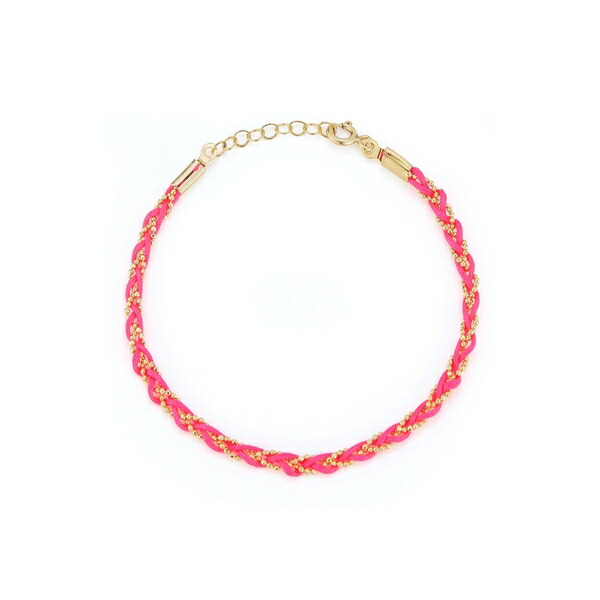 日本産 スフラミラノ レディース ブレスレット バングル アンクレット アクセサリー Braided Rope Bracelet Yellow  Gold Pink www.basexpert.