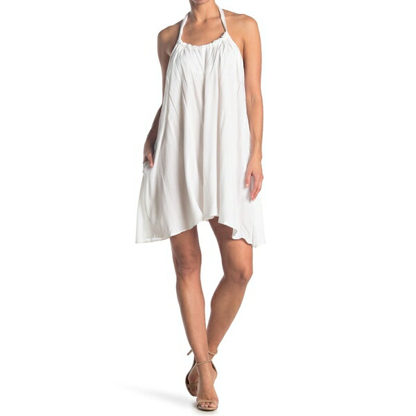 エラン レディース ワンピース トップス Halter Neck Cover-Up Dress White 購買