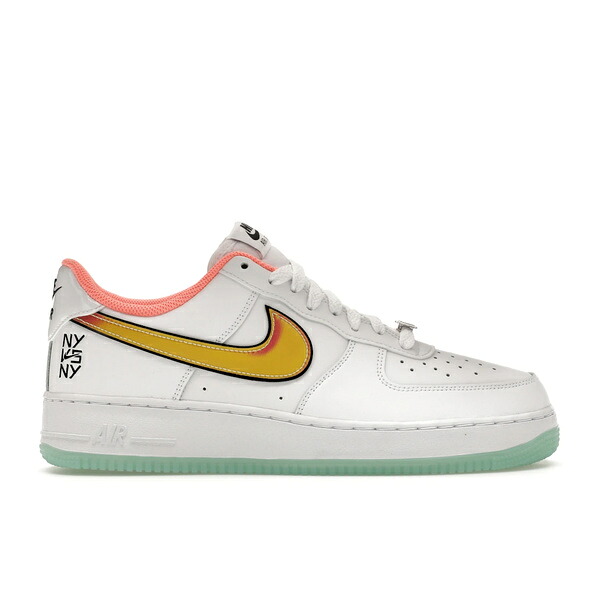 Nike ナイキ メンズ スニーカー  【Nike Air Force 1 Low NY vs. NY White Crimson Pulse】  大きさ US_9.5(27.5糎) White/Crimson Pulse/Green Glow/Light Laser Orange/Black/Metallic Silver